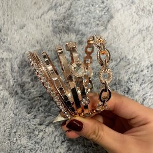NWT Rose Gold Multi Bangle Bracelet
